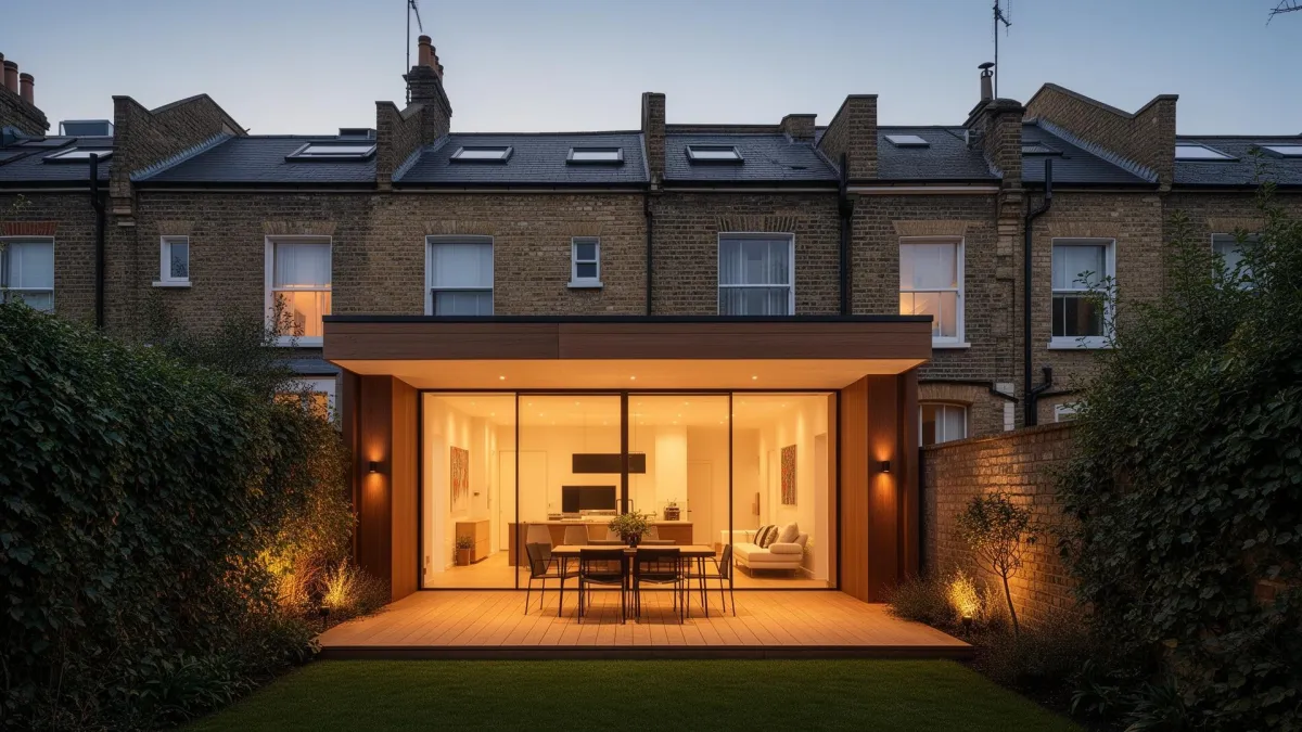Contemporary rear extension with full-height glazing on a London home